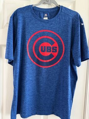Majestic Blue Short-Sleeve Chicago Cubs Logo Tee